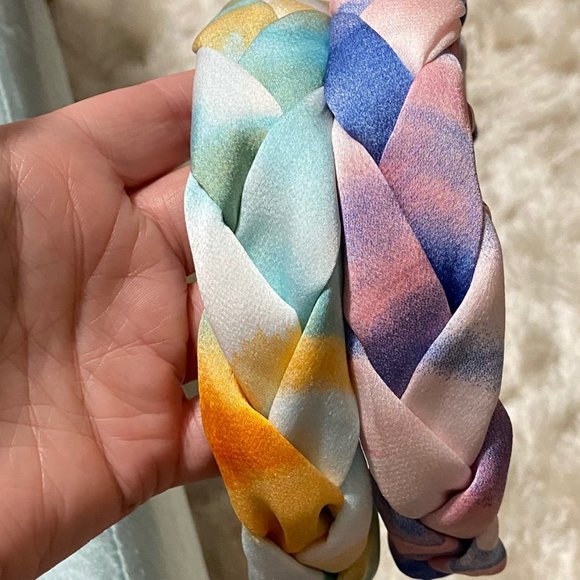 Tie Dye Braided Headband Set NWOT - Picture 3 of 3